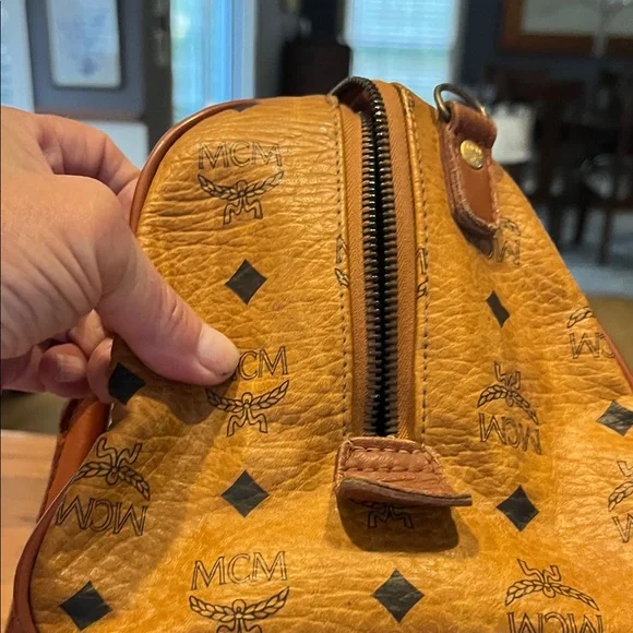 MCM Cognac Monogram Satchel - Picture 5 of 15